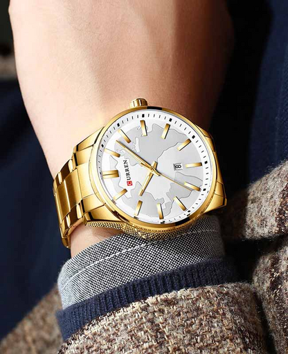 CURREN Original Brand Stainless Steel Band Wrist Watch For Men With Brand (Box & Bag)-8366