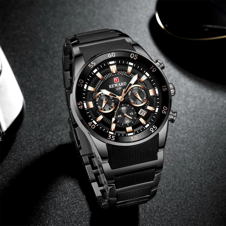 REWARD Big Dial Executive ,Waterproof Men's Watches