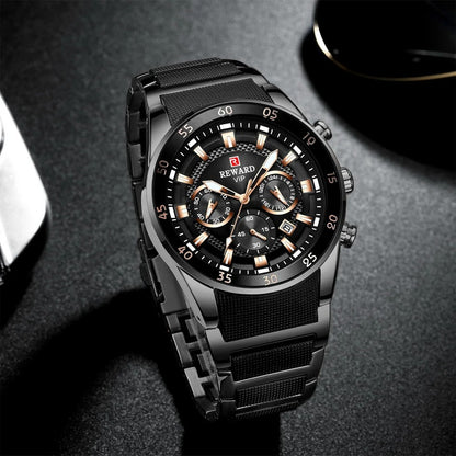 REWARD Big Dial Executive ,Waterproof Men's Watches