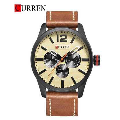 CURREN WATCHES  CURREN Original Brand Leather Straps Wrist Watch For Men With Brand (Box & Bag)-8247